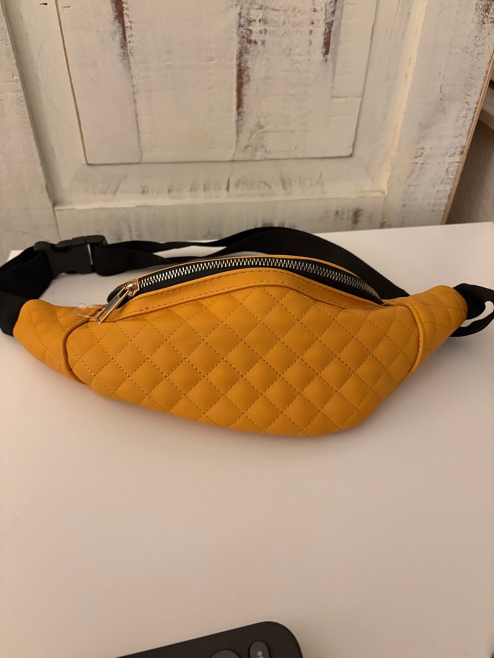 Quilted Mustard Yellow Belt Bag